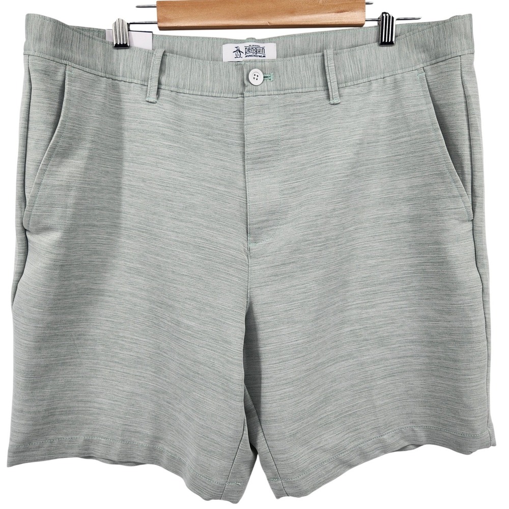 NWT Original Penguin Slim Fit Stretch Shorts Mens 38 Lichen Green Golf Summer - Picture 5 of 5